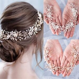 Wedding Pearl Bridal Wreath, Flower Headband Tiara